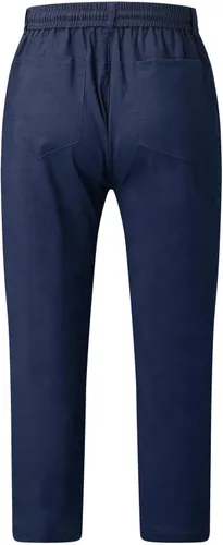 Vista 7 de Pantalones de trabajo para hombre, ligeros, de algodón y lino, para hombre, elásticos, sueltos, casuales, pantalones de cintura para hombre