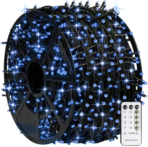 Vista 14 de TW SHINE - Luces de Navidad que cambian de color, 200 luces LED RGB de 66 pies, luces de Halloween para exteriores con control remoto, impermeables