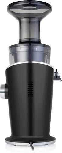 Vista 3 de Sana 848 Exprimidor vertical fácil de limpiar, baja velocidad, 43 RPM, silencioso, zanahorias, apio, hierba de trigo (negro mate)