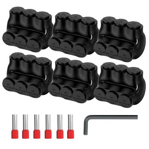 Vista 11 de Joinfworld Conector multigrifo aislado de 3 puertos 1/0-14AWG de aluminio a cobre, conectores de aluminio de entrada de un solo lado con hexagonal