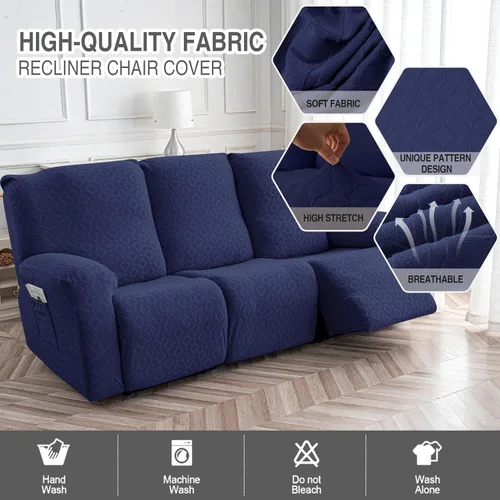 Vista 182 de Gennia Funda Impermeable para Silla Reclinable, Fundas Elásticas para Sofá Reclinable con Bolsillos, Fundas Lavables para Silla Reclinable Lazy Boy