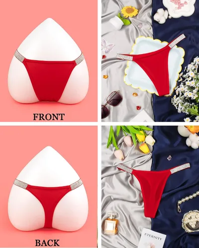 Vista 6 de Tangas para mujer, sexy, sin costuras, tanga y cintura baja