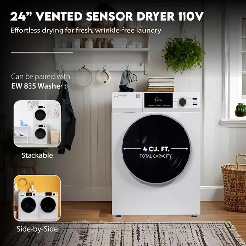 Vista 4 de Equator Deluxe - Secador con sensor ventilado de 24 pulgadas, control táctil de 4 pies cúbicos, 110 V digital