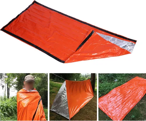 Vista 5 de Saco de dormir de película de aluminio, diseño de saco de dormir, fácil de usar, adecuado para acampar en la montaña