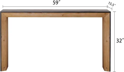 Vista 2 de Mesa consola de madera de 59 pulgadas para entrada, moderna mesa de sofá detrás del sofá con mesa espaciosa, mesas de sofá de granja para sala