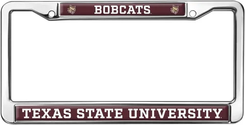 Vista 241 de Texas A&M University - Texarkana Mascot - Marco de metal estándar para placa de matrícula de tamaño completo