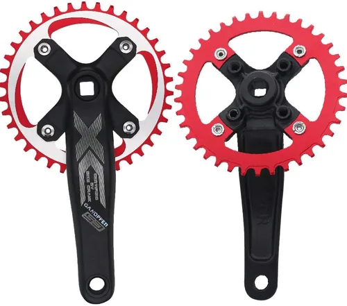Vista 8 de 9S 9speed 22 32 44T 6.693 in longitud de manivela MTB Mountain Bike Chainset 104BCD 64BCD fácil de modificar conjunto de manivela simple