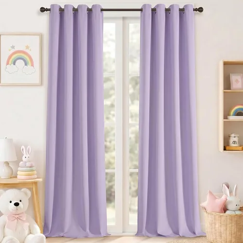 Vista 54 de Simplebrand Cortinas blancas puras de 96 pulgadas de largo para oscurecer la habitación, juego de 2 paneles para dormitorio/sala de estar, bloqueo