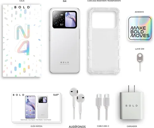Vista 8 de BLU Bold N4 5G Desbloqueado Pantalla curva de 6.78” + pantalla trasera de 1.74” Selfie de 50MP + 16MP 512/8GB NFC Android 15 Versión