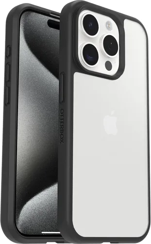 Vista 5 de OtterBox Funda para iPhone 15 Pro (solamente) Prefix Series, cristal negro, ultrafina, apta para bolsillo, bordes elevados que protegen la cámara
