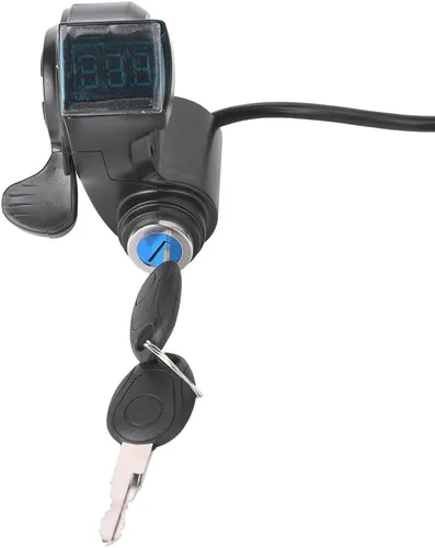 Vista 5 de Shanrya Empuñadura del acelerador de la pantalla LED de la bici eléctrica, DC0.8V-4.2V manija del acelerador del pulgar de la bicicleta eléctrica