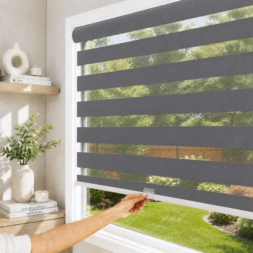 Vista 13 de CHICOLOGY - Persianas de cebra, persianas enrollables para ventanas, persianas para ventanas, persianas enrollables para ventanas, persianas