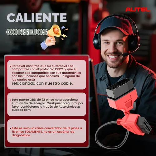 Vista 2 de Autel - Cable adaptador original OBD1 a OBD2 GM