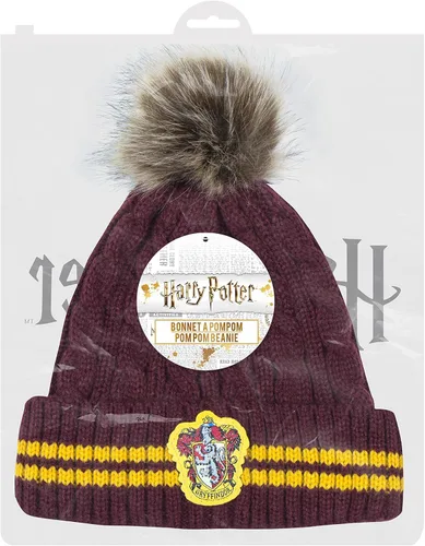 Vista 3 de Cinereplicas - Harry Potter - Gorro con pompón - Producto oficial - Gryffindor - Rojo y amarillo