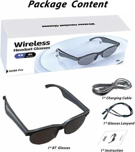 Vista 5 de Lentes inteligentes, lentes de sol polarizados Bluetooth con micrófono de audio integrado y altavoces con oreja abierta, protección UV y control