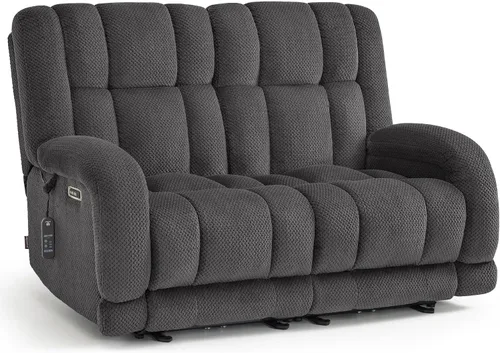 Vista 10 de MCombo 64.6" Oversized Reclining Loveseat with Heat and Massage, Zero Gravity Recliner Loveseat Sofa with Adjustable Headrest and Dual USB Charging