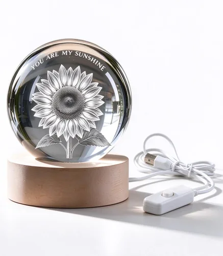 Vista 23 de Lámpara de mariposa, 2.36 pulgadas 3D K9 bola de cristal luz