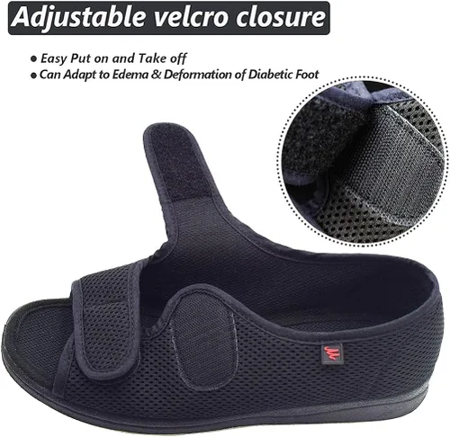 Vista 3 de WLESVAGO Sandalias diabéticas para mujer ancho ajustable para artritis y edema zapatos MS7008