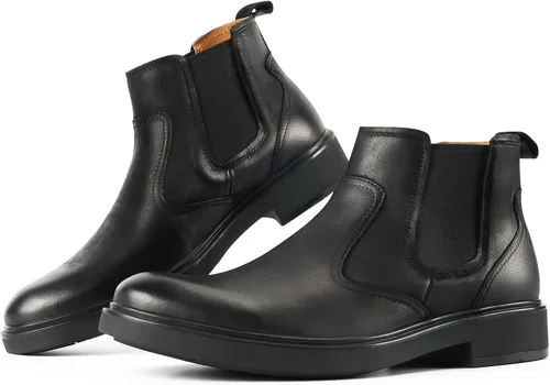 Vista 2 de Cliduli Botas Chelsea hechas a mano para hombre, cómodas botas de cuero genuino
