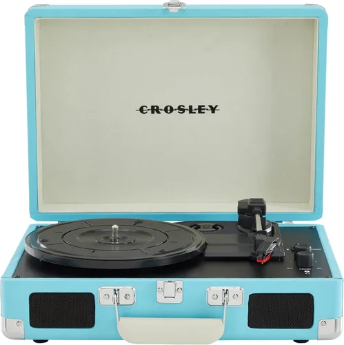Vista 30 de Crosley CR8005F-AC Cruiser Plus - Tocadiscos vintage de 3 velocidades con Bluetooth, tipo maletín, reproductor de discos de vinilo, tablero