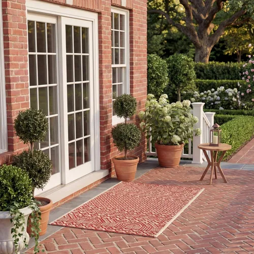 Vista 45 de SAFAVIEH Alfombra lavable para exteriores, colección Courtyard de 2.3 x 6.7 pies, beige y azul aguamarina, no desprende pelusa y es fácil