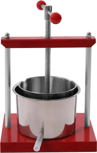 Vista 2 de Fruit Wine Press 1.6 Gallon Stainless Steel Manual Juice Maker 100% Nature Juice Making, Apple Grape Berry Vegetables Crusher, Olive Oil Cider
