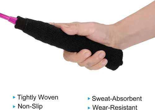 Vista 5 de PATIKIL Cotton Feeling Badminton Towel Grip Nylon Tennis Racket Overgrip Racquet Grip Hand Glue Anti-Skid Sweatband for Golf Bike Handle Negro