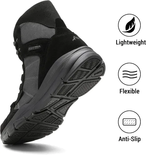 Vista 6 de NORTIV 8 Botas de trabajo tácticas militares ligeras para hombre, botas de combate para motocicleta al aire libre