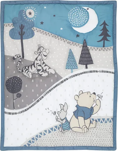 Vista 6 de Lambs & Ivy (LAMCR) Forever Pooh 780020 - Juego de ropa de cama de 3 piezas, color azul