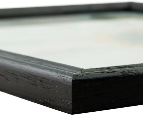 Vista 4 de Marcos anchos para foto o póster 200ASHBK de 0.75 pulgadas de ancho con acabado de grano de madera, de Craig Frames