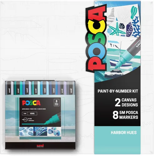 Vista 13 de POSCA® Kit de lienzo de pintura por número con 8 marcadores de pintura PC Boho
