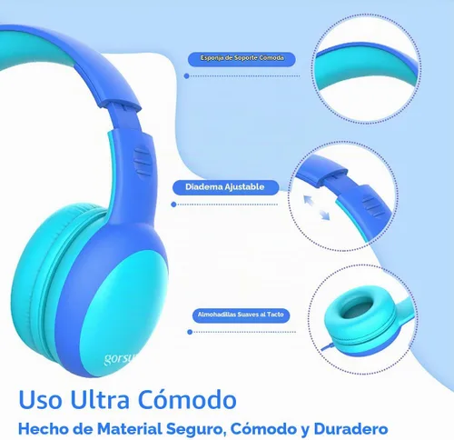 Vista 3 de E61V - Auriculares con cable con diseño de orejas de gato