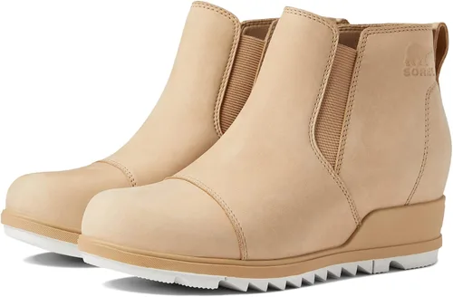 Vista 11 de Sorel - Botas cortas hasta el tobillo para mujer Evie, piel de ante impermeable, suela de cuña Negro