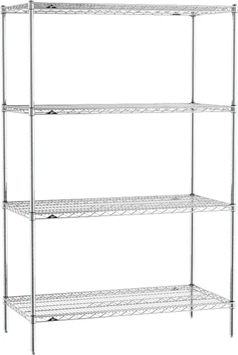Vista 10 de Metro EZ1860NC-4 Super Erecta - Estantería de alambre industrial Paquete de Conveniencia de 4 estantes, cromado, 18" x 60" x 74.5