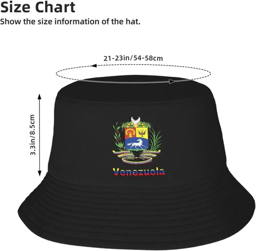 Vista 2 de Sombrero de pescador con logotipo de la bandera de Venezuela de doble tejido para mujeres y hombres, sombrero de pescador para adultos, sombrero