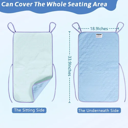 Vista 5 de Almohadilla de incontinencia altamente absorbente para silla de ruedas para ancianos, almohadillas impermeables de 4 capas, suave, lavable