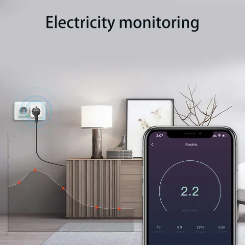 Vista 2 de 16A ZigBee Tuya WiFi UE para control remoto inalámbrico temporizador de control de voz enchufe eléctrico para Smart para la vida en el hogar Zigbee