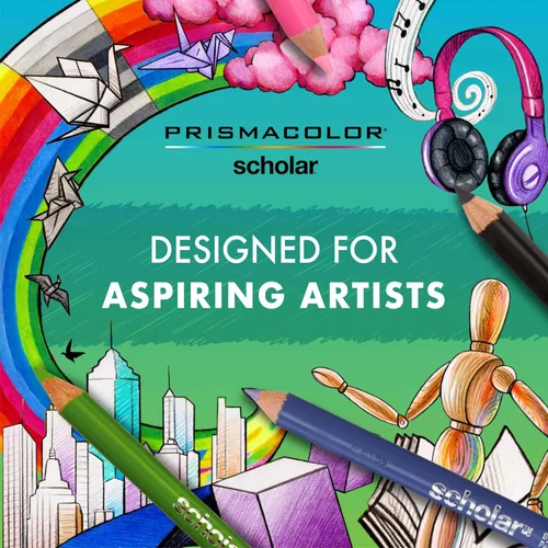 Vista 8 de Prismacolor Scholar - Juego de arte de manga, suministros de arte que incluyen lápices de colores, marcadores de punta de bala y pincel, lápices