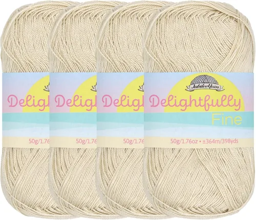 Vista 56 de JubileeYarn - Ovillo de hilo deliciosamente fino, 1.76 oz/madeja de rayón de bambú, color rosa polvo, 4 madejas