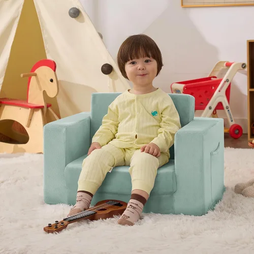 Vista 14 de Silla de sofá para niños pequeños, sofá plegable para niños, cómodo gris
