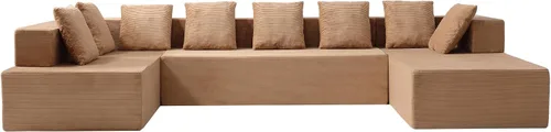 Vista 18 de Sofá modular modular en forma de U de 103 pulgadas con 2 otomanas Negro