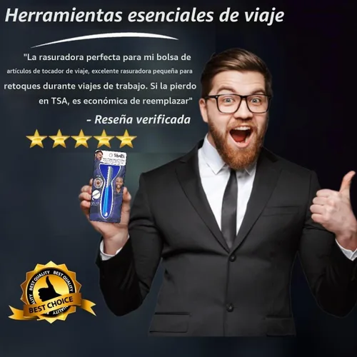 Vista 7 de Afeitadora de viaje para hombre con estuche, herramienta para moldear la barba, bigote, barbas, recortadora recta, afeitadora de cabra, modeladora