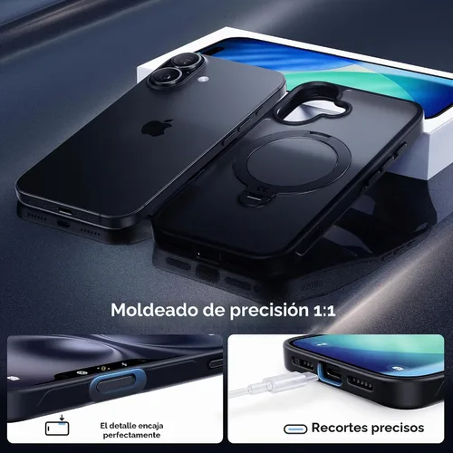Vista 6 de CASEKOO Funda negra para iPhone 17 con soporte magnético giratorio de 360 1-negro