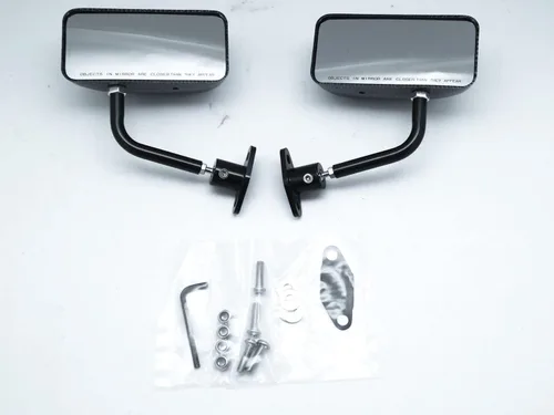 Vista 3 de Carbon Look Race Espejos Pequeños Auto/Bicicleta F1 Tipo Kit Ala Lateral Par RH+LH