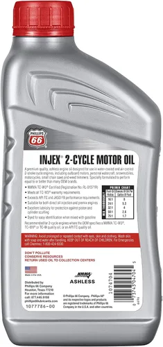Vista 3 de 1074704 Aceite de motor de ciclo (Injex TC-W3 API TC 2 - 1 cuarto de galón), 32 onzas líquidas, 1 paquete