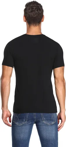 Vista 5 de COLORFULLEAF Camisetas de manga corta de bambú con cuello redondo para hombre, 3