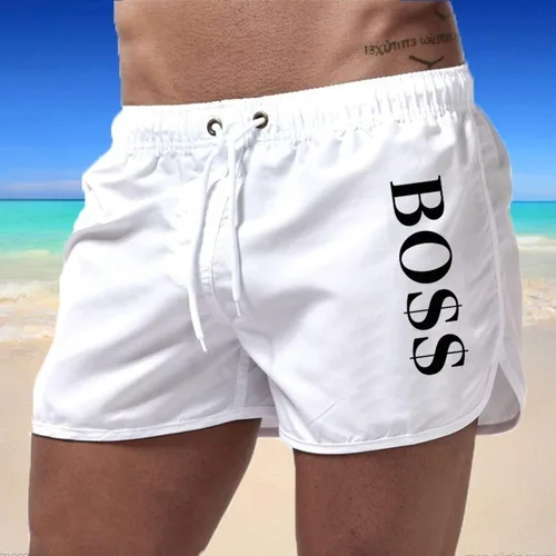 Vista 2 de Funsweat Men Swim Trunks Quick Dry Shorts Slim Fit Beach Shorts