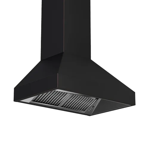 Vista 4 de Campana extractora de montaje en pared con conductos de 36 pulgadas y 700 CFM en bronce aceitado