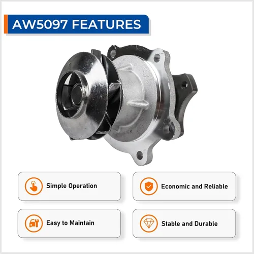 Vista 5 de Bomba de agua AW5097 para Buick Rainier 04-07, Chevy Colorado/GMC Canyon, 02-09 Trailblazer/Envoy, 06-10 Hummer H3,03-08 Isuzu Ascender, 02-04