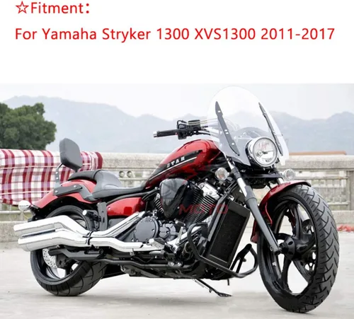 Vista 2 de Respaldo de barra de pasajero de motocicleta + portaequipajes para Yamaha Stryker 1300 XVS1300 2011-2017